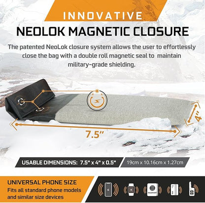 Mission Darkness Dry Shield Faraday Phone Sleeve // Slim Waterproof Dry Bag for Cell Phones + RF Shielding Liner // Signal Blocking, Anti-tracking, EMP Shield, Data Privacy, Electronic Device Security