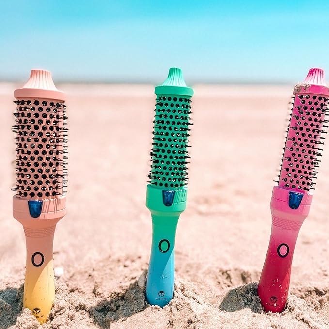 CALISTA FAUXblo Thermal Blowout Brush | Heated, Airless Round Brush | Heats to 365°F | One-Step Blowout Brush for Smooth, Shiny Hair | 3 Sizes for All Hair Types | Dual Voltage (1.77, Pink Lemonade)
