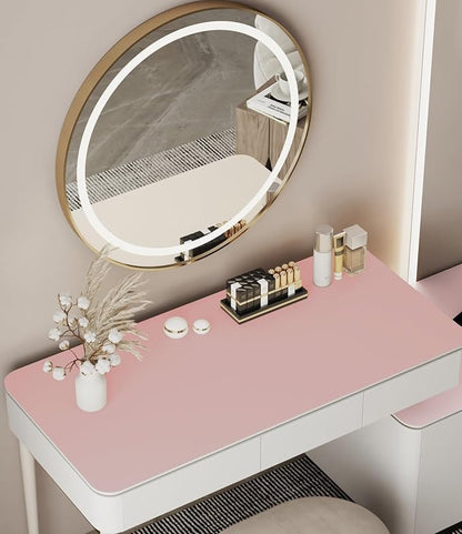 39.37"" * 15.7"" Large Makeup Mat for Vanity Top Protector,Cover Work Table Waterproof, Non-Slip Pad for Makeup Vanity. (Pink)