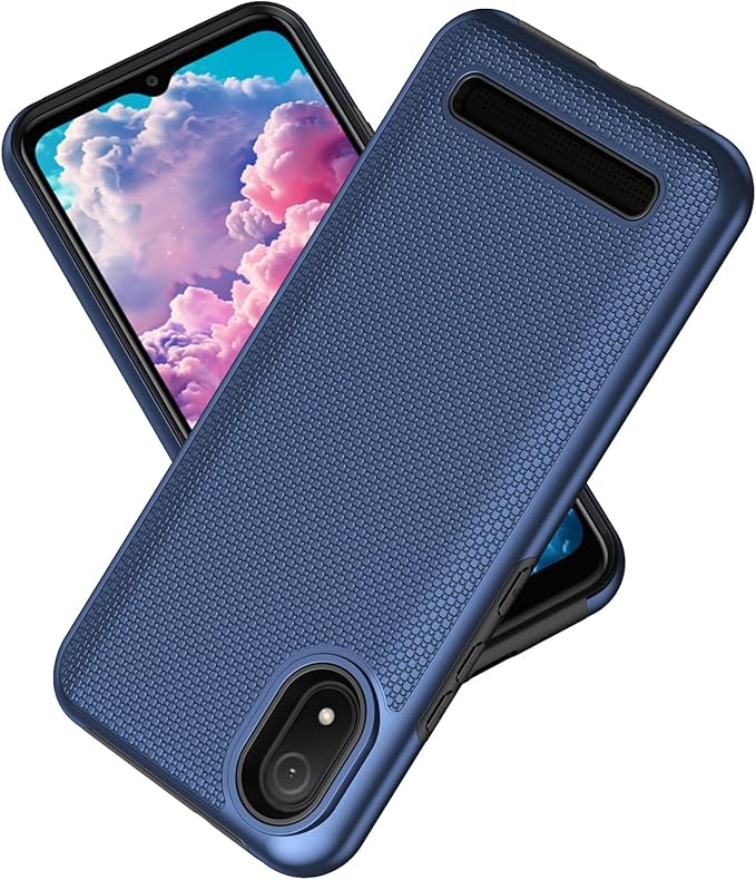 for Cloud Mobile C8 Phone Case with Screen Protector,Stratus C8 Phone Case Dual Layer Heavy Duty Protection,Slim Lightweight Rugged Military Grade Shockproof Cover for Cloud Stratus C8 Blue