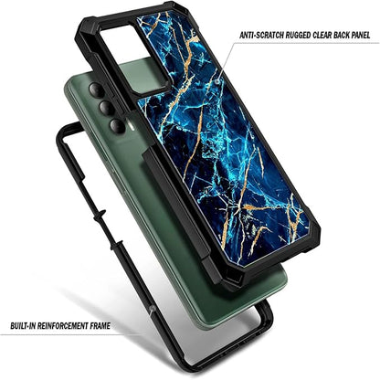 Designed for Cricket Outlast Phone Case, ATT Jetmore Case with [Built-in Screen Protector], Full-Body Protective Shockproof Rugged Bumper Cover Case (Sapphire)