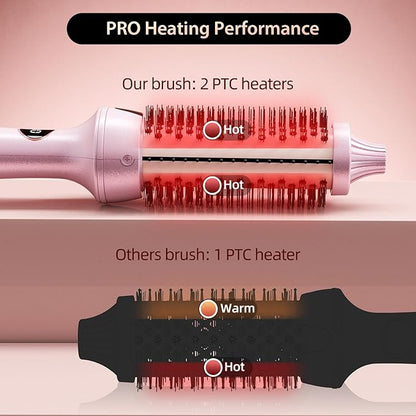 1 1/4 Inch Thermal Hair Brush, Round Heated Brush Hot Round Brush Pink