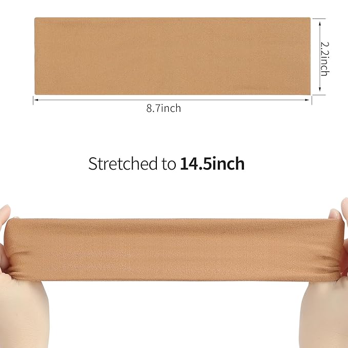 8 Pack Sport Headbands for Women, Elastic Soft Fabric Non-Slip Hair Bands Hair Warp for Daily Workout Yoga Running Sports