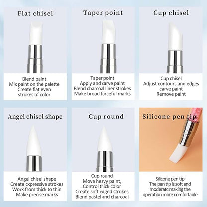 10Pcs Nail Art Sculpture Pen, Dual Tipped Silicone Nail Tools, Nail Art Tools, DIY Brush Dotting Tools Kit for Design Nail Foil Carving Drawing and 3D Effect Shaping Drawing Dotting Tools