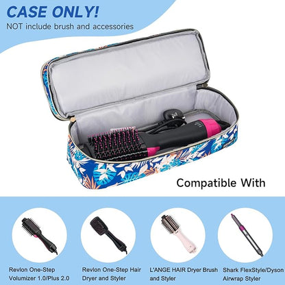 Double-Layer Travel Carrying Case Bag Comapatible with Revlon One-Step Hair Dryer Brush/Volumizer/Styler/Hot Tools/Shark FlexStyle/Dyson Airwrap Styler and Attachment,Colorful(Bag Only)