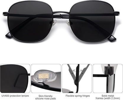 SOJOS Classic Trendy Square Sunglasses for Women Men Cute Big Frame Gold Shades SJ1137