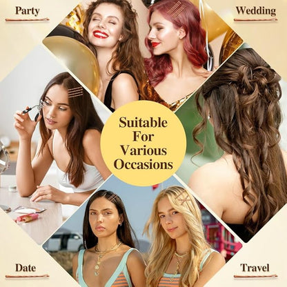 330 PCS Rose Gold Bobby Pins for Women Girls, 2.17 Inch Long Super Grip Blonde Hair Pins with Box