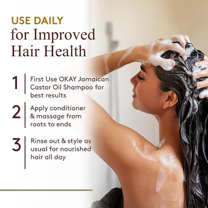 OKAY | Black Jamaican Castor Oil Coconut Curls Conditioner | For All Hair Types & Textures | Condition, Strengthen & Regrow Hair | With Argan Oil | Free of Paraben, Silicone, Sulfate | 12 oz
