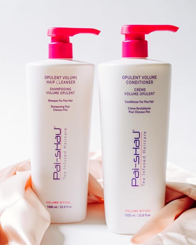 Pai-Shau Opulent Volume Cleanser and Conditioner Duo Set - Volumizing Cleanser and Conditioner for Thin Hair - Provides Improved Volume and Hydration - Shampoo for Women - 33.8 Fl Oz each