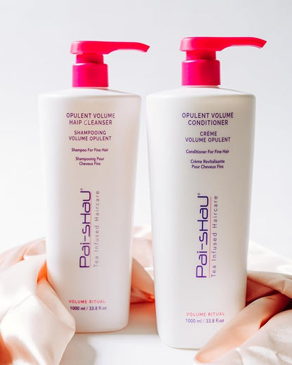 Pai-Shau Opulent Volume Cleanser and Conditioner Duo Set - Volumizing Cleanser and Conditioner for Thin Hair - Provides Improved Volume and Hydration - Shampoo for Women - 33.8 Fl Oz each