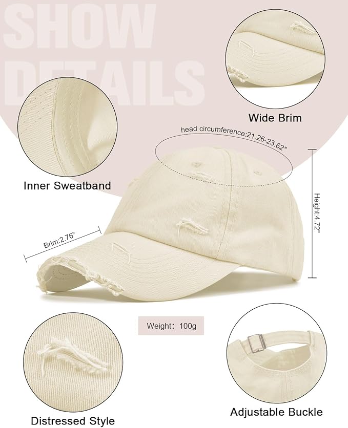 Century Star Baseball Caps for Men Womens Baseball Hat Distressed Cotton Dad Hat Summer Adjustable Golf Runing Hat