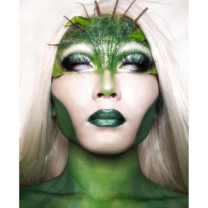 Mysense Green Face Body Hair Paint Stick,St Patricks Day Face Paint,Water Based Washable Temporary Hair Color,Cream Body Paint for Adults and Children Halloween Cosplay Witch Hulk Makeup,0.5oz