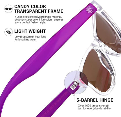COLOSSEIN Sunglasses Womens,Classic Square Frame UV400 Mirrored Lens,Sunglasses Fit For Beach,Vacation,Driving
