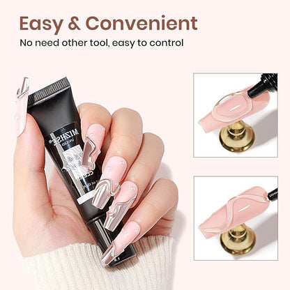 MIZHSE 3D Nail Gel Clear Nail Sculpting Gel for Nail Art 15g Molding Gel for Nails Gel Liner 5D Candy Embossed 3D Decoration Manicure Charms