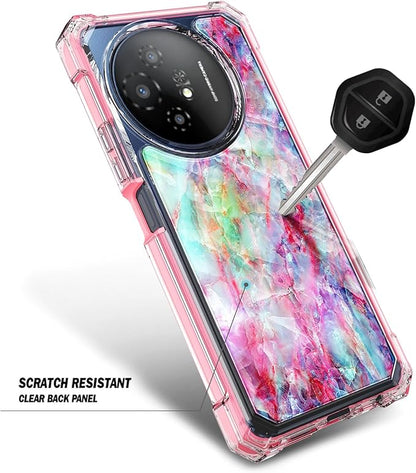 Designed for TCL 50 XL 5G Phone Case, 50 XL NXTPAPER 5G Case with Screen Protector, [Raised Corners Drop Protection] Full-Body Protective Shockproof Rugged Bumper Cover (Marble Fantasy)