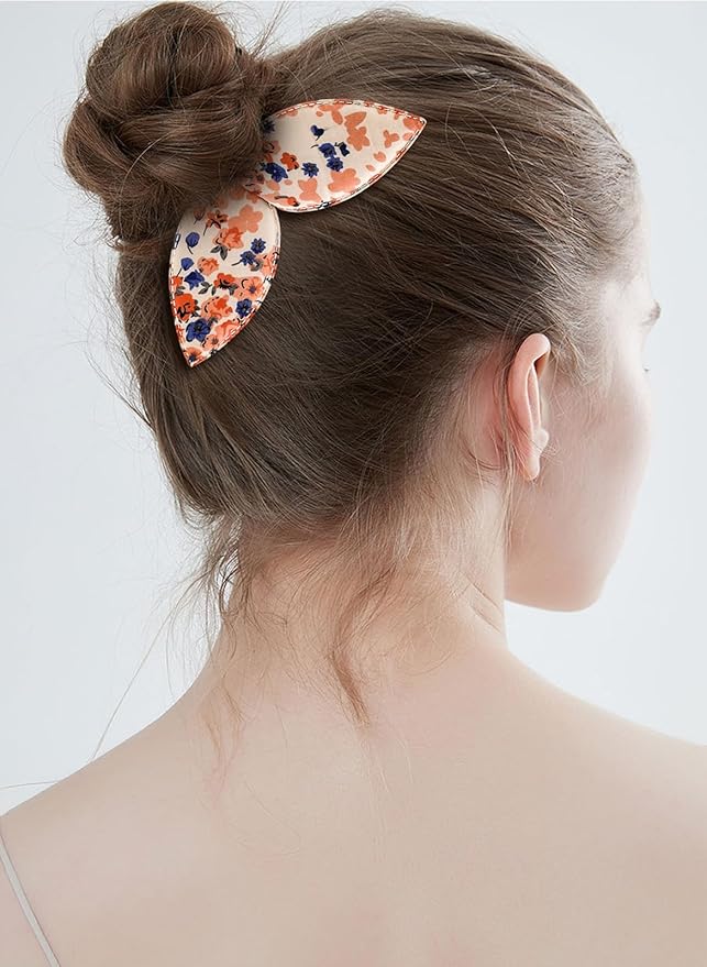 4 Pcs Deft Bun Maker French Twist Rabbit Ear Bun Twister Flower Flexible Quick Hair Styling Accessories for Women Girls