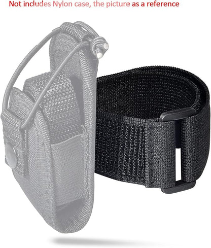 HYS Adjustable Elastic Armband Strap Bundle for Universal Silicone, Leather, Nylon Holster Case with Armband Slots (Black, 1)