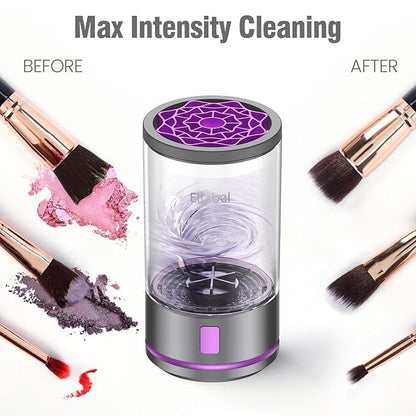 Electric Makeup Brush Cleaner Machine - Automatic Cosmetic Brush Washer, Portable Makeup Brushes Cleanser for All Brush Types, Fast Deep Cleaning