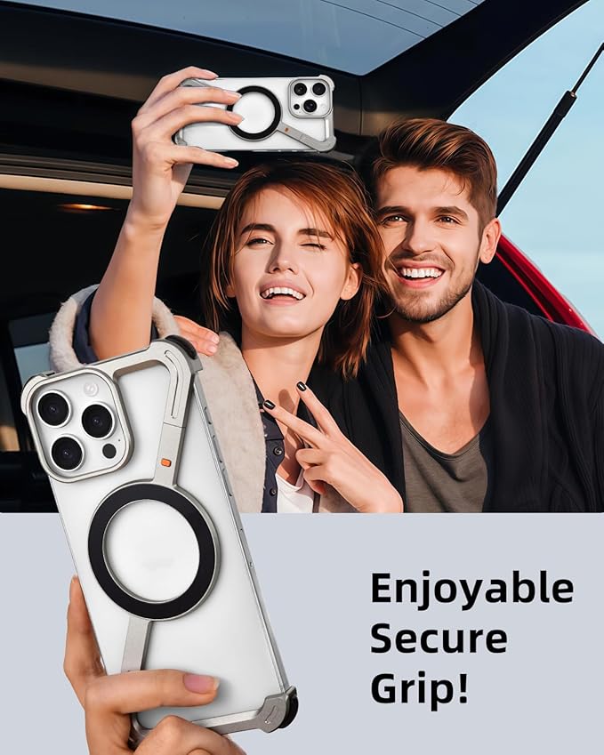 OATSBASF Minimalist Phone Case Compatible with iPhone 16 Pro 6.3", [Compatible with Magsafe] Aluminum Metal Frameless Design Bumper Z Case, Protective Shock Grade Shell, Natural Titanium