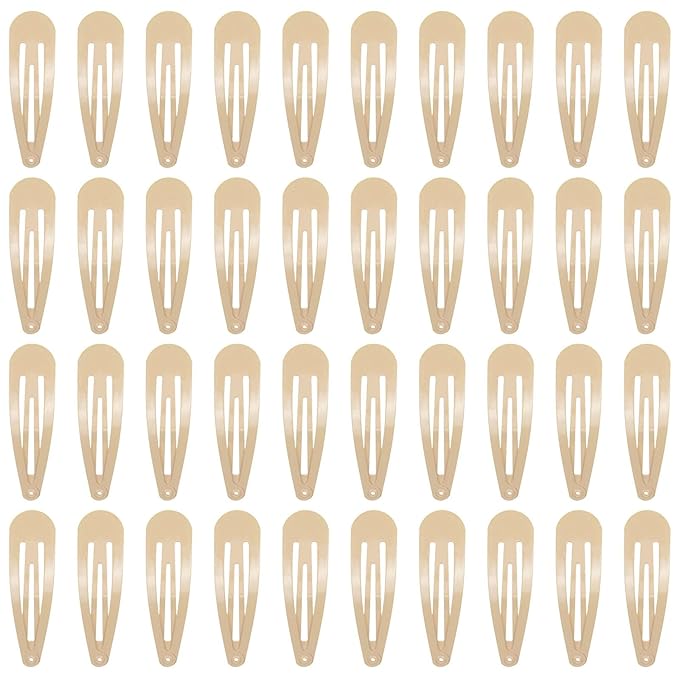 40 Counts Colorful Metal Snap Hair Clips 2 Inch Barrettes for Women Accessories (taupe)