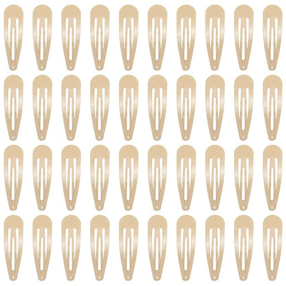 40 Counts Colorful Metal Snap Hair Clips 2 Inch Barrettes for Women Accessories (taupe)