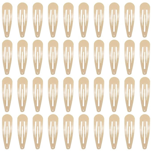 40 Counts Colorful Metal Snap Hair Clips 2 Inch Barrettes for Women Accessories (taupe)