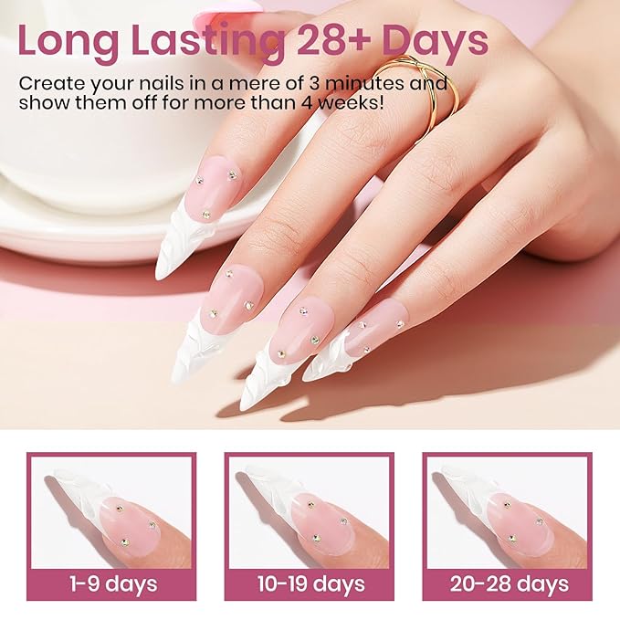 MIZHSE 3D Nail Gel, 2 Pcs 15g 3D Gel Nail Art Sculpting Gel for Nail Art, No Wipe Clear and Milky White Molding Gel for Nails Art Decoration Manicure Charms Home DIY