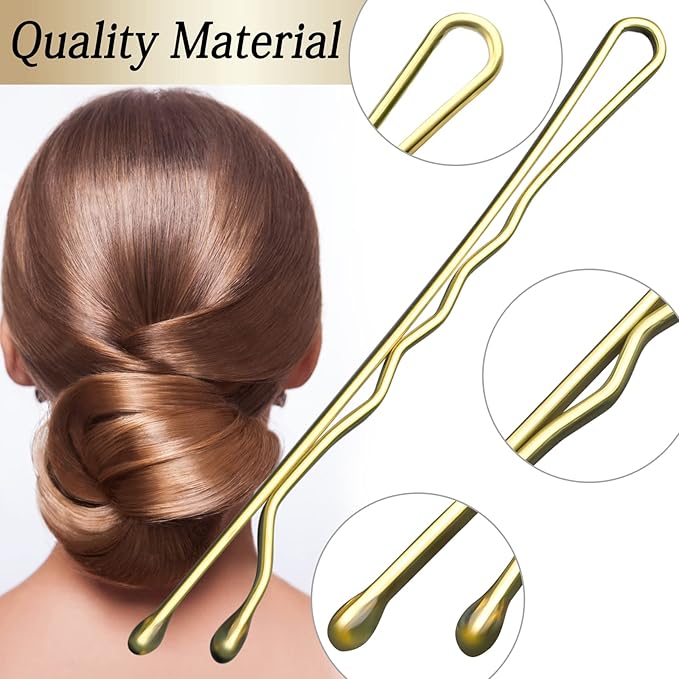 100PCS 2Inches Hair Pins Kit Hair Clips Secure Hold Bobby Pins Hair Clips for Women Girls and Hairdressing Salon With Clear Storage Box(Gold)