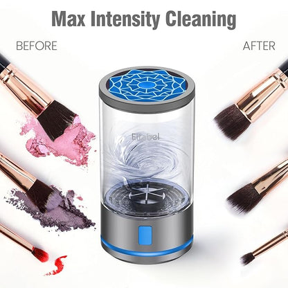 Electric Makeup Brush Cleaner Machine - Ultra Fast Rechargable Make Up Brush Washer and Dryer - Automatic Cosmetic Brush Cleanser Tool Clean for Beauty Women, Girls Gift