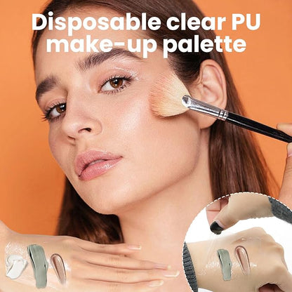 Makeup Hand Palette, Single Use Adhesive Makeup Mixing Tray, Professional Artist Essential Kit Disposable Clear Waterproof Tape, 32.8 Feet Long, Free Cutting