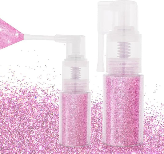 MEICOLY Pink Hair and Body Glitter Spray,Shinny Sparkle Glitter Spray for Clothes,Loose Shimmer Hairspray for Festival Rave Makeup/Stage Performance,Lightweight,25g/0.88OZ
