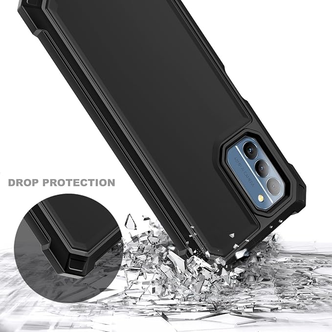 NZND Compatible with Nokia G100 Case (N150DL) /Nokia C300 (N155DL) with [Built-in Screen Protector], Full-Body Protective Shockproof Rugged Bumper Cover, Impact Resist Phone Case (Black)