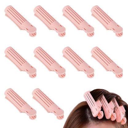 Root Clips for Curly Hair Volume, Volumizing Hair Clips, 10Pcs Volume Hair Root Clips, Natural Fluffy Hair Volumzing Roll Clips Curlers Instant DIY Hair Styling Tools Appliances（Pink)