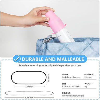 16 Pack Travel Essentials Silicone Bottle Covers,Accessories Luggage for Women Men,Travel Size Toiletries,Elastic Sleeves for Leak Proofing,Cruise Ship Essentials,Cruise Essentials 2024