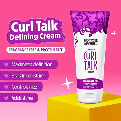 Not Your Mother's Fragrance-Free Curl Talk Sculpting Gel & Defining Cream (2-Pack) - 6 fl oz - Protein-Free Hair Products for Sensitive Curls