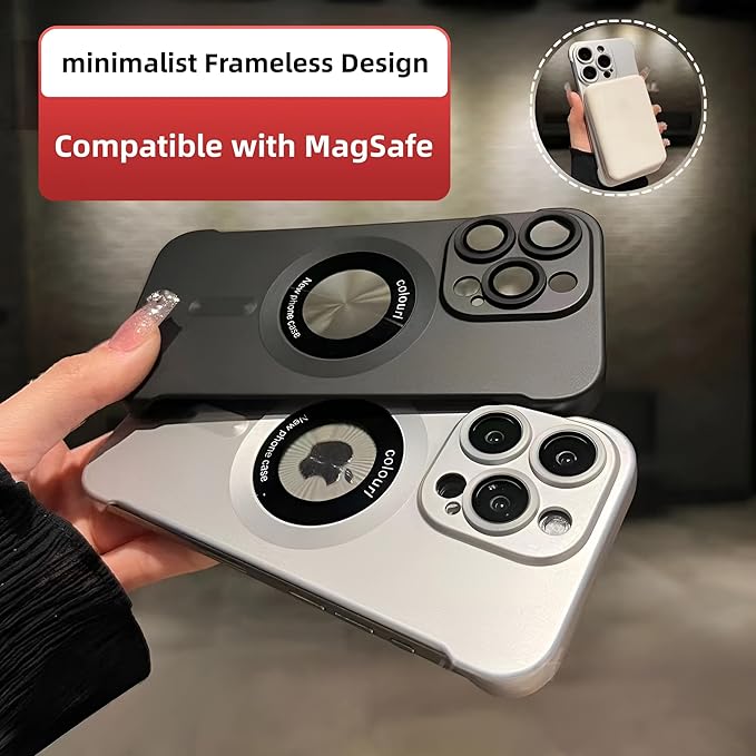 Compatible with iPhone 12 Pro Max Silicone minimalist Case with Camera Lens bumper, Frameless Design, ultra thin and Shockproof Case, Simple and Practical Impact Protection Case., Titanium