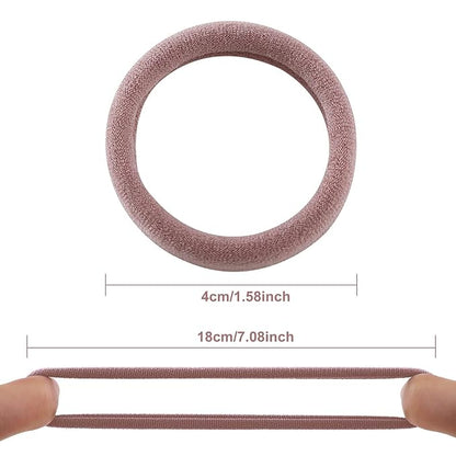 100 Pcs Thick Seamless Hair Ties, Ponytail Holders Hair Accessories No Damage for Thick Hair, Valentine's Day Gifts (Natural Colors)