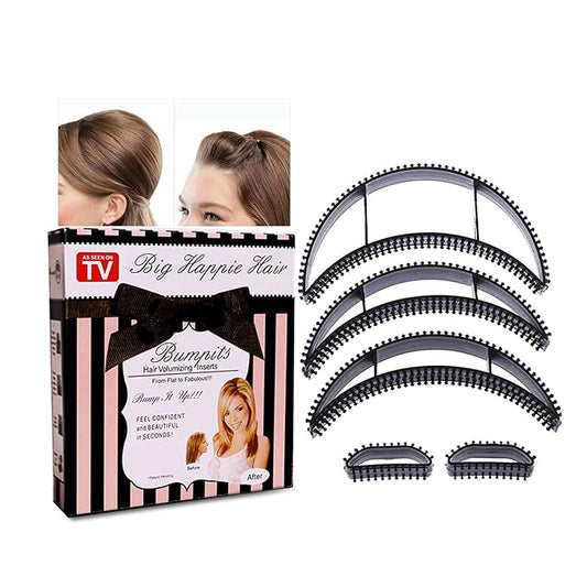 5Pcs Bump It Black Styling Coiler Set, Volume Hair Hair Accessory for Fluffy Hairstyling Tools for Women and Girls