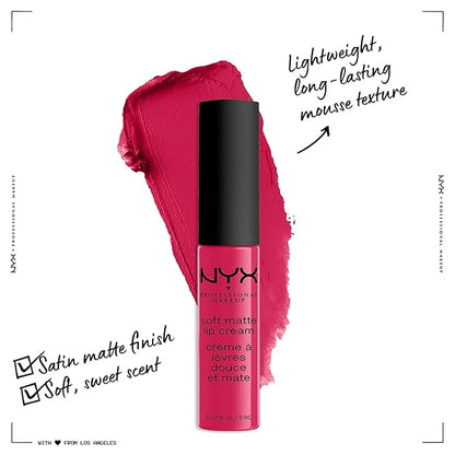 NYX PROFESSIONAL MAKEUP Soft Matte Lip Cream, Lightweight Liquid Lipstick - Antwerp (Mid-Tone Yellow-Toned Pink)