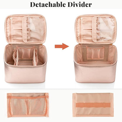 OCHEAL Makeup Bag, Large Travel Makeup Bag Cosmetic Bags for Women Traveling Washable Make Up Bag Organizer Case -Large Rose Gold