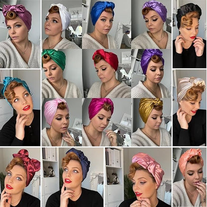35" Satin Head Scarf Large Square Scarf Silk Feeling Fashion Hair Wrapping Scarves for Women Girls