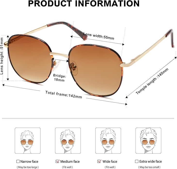 SOJOS Classic Trendy Square Sunglasses for Women Men Cute Big Frame Gold Shades SJ1137