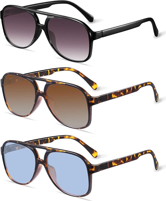 YDAOWKN Retro Aviator Sunglasses for Women Mens Large Frame Classic Vintage 70s Sun Glasses Aviators