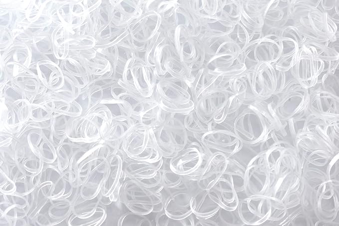 1000-Pack Elastic Hair Ties Non-slip Rubber Hair Bands for Girls, Clear