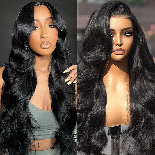 32 Inch Body Wave Lace Front Wigs Human Hair 13x4 HD Lace Front Wig Human Hair Pre Plucked with Natural Hairline 200 Density Small Knots Body Wave Frontal for Black Women Tangle Shedding Free
