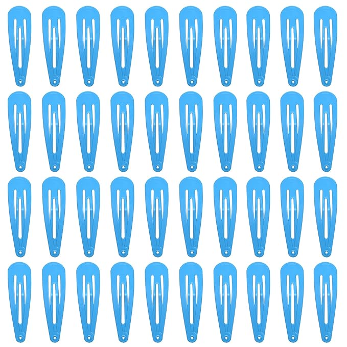 40 Counts Colorful Metal Snap Hair Clips 2 Inch Barrettes for Women Accessories (teal)