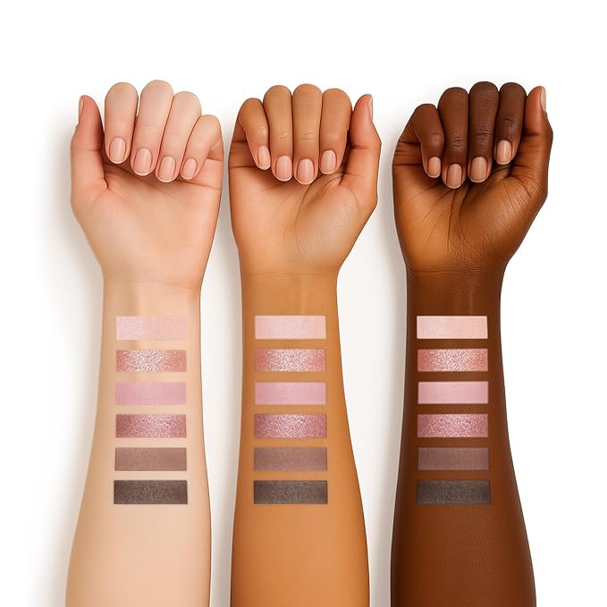 6 Colors Mini Naked Eyeshadow Makeup Palette Rosy Neutral Nude Eye Shadow Shimmer & Matte Make Up Pallet with Mirror Highly Pigmented Long Lasting Waterproof Travel Size Gift Kit 02