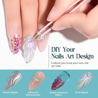 MIZHSE Builder Gel For Nails - 60g Clear Hard Gel For Extension, Strengthen, Art Manicure Kit With 100pcs Forms And Brush