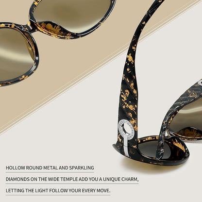 Joopin Big Womens Sunglasses Polarized Trendy Sun Glasses Large Rectangle UV Protection Rhinestone Sunnies