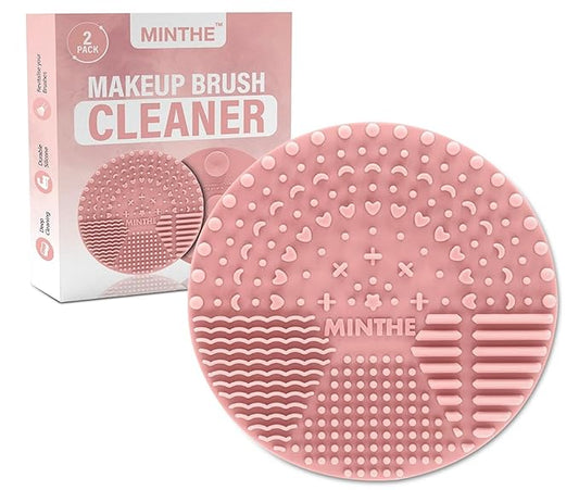 MINTHE™ Makeup Brush Cleaner Mat | 2 Pack | Silicone Make up Cleaning Pad